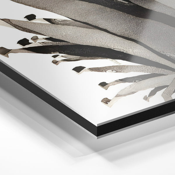 Main déployée abstraite, noir et blanc minimaliste — Aluminium Dibond relief 3D