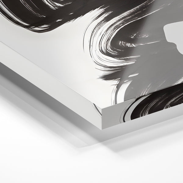 Portrait de profil noir et blanc aux traits expressifs — Verre acrylique