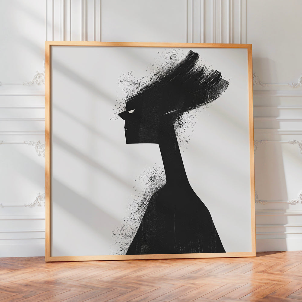 Le tableau accroché en situation dans un intérieur meublé.