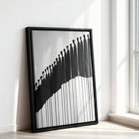 Le tableau accroché en situation dans un intérieur meublé.