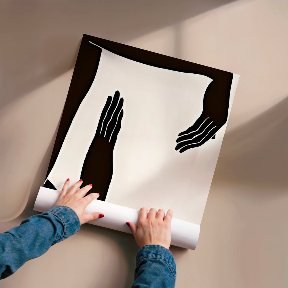 L'impression présentée en poster, sans encadrement, sur un mur neutre.