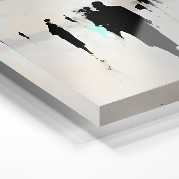 Silhouettes urbaines, affiche noir et blanc minimaliste — Verre acrylique
