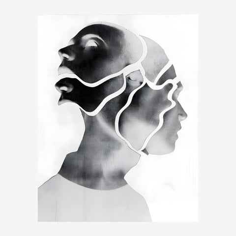 Portrait noir et blanc aux lignes épurées