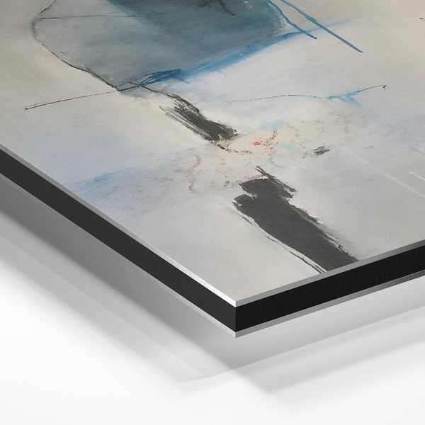 Silhouette abstraite noir et gris minimaliste — Aluminium Dibond