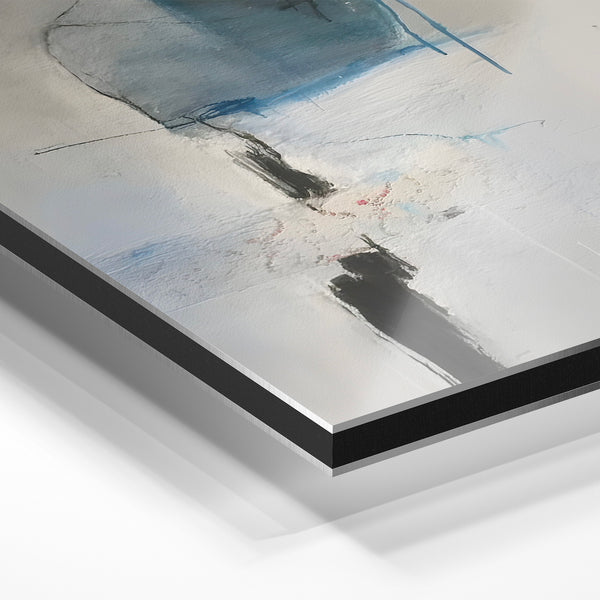 Silhouette abstraite noir et gris minimaliste — Aluminium Dibond relief 3D