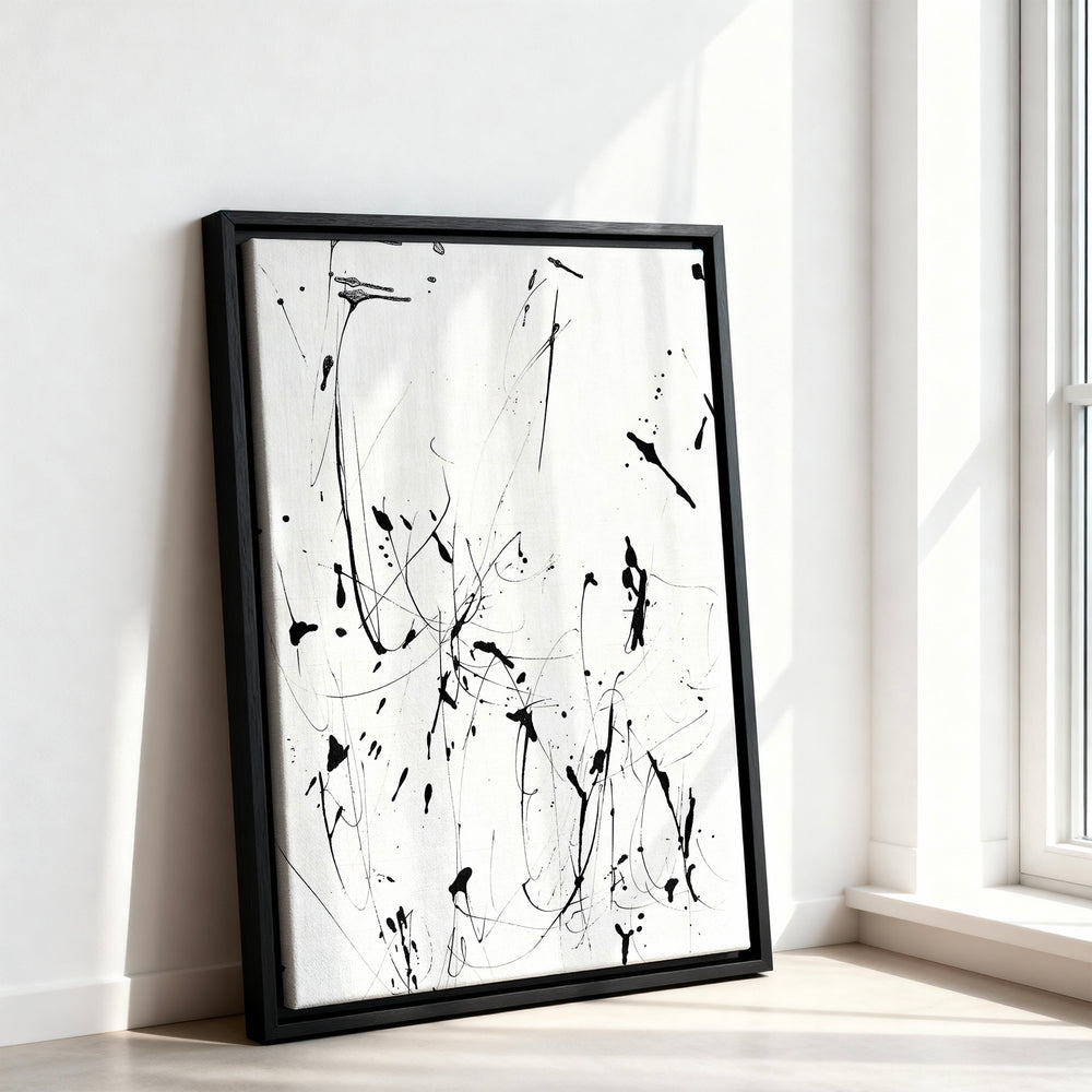 Le tableau accroché en situation dans un intérieur meublé.