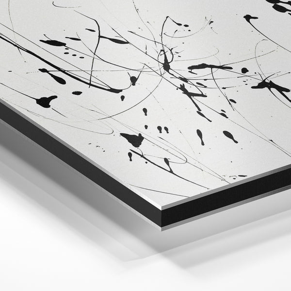 Abstraction minimaliste noir et blanc line art — Aluminium Dibond
