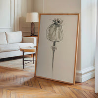 Le tableau accroché en situation dans un intérieur meublé.
