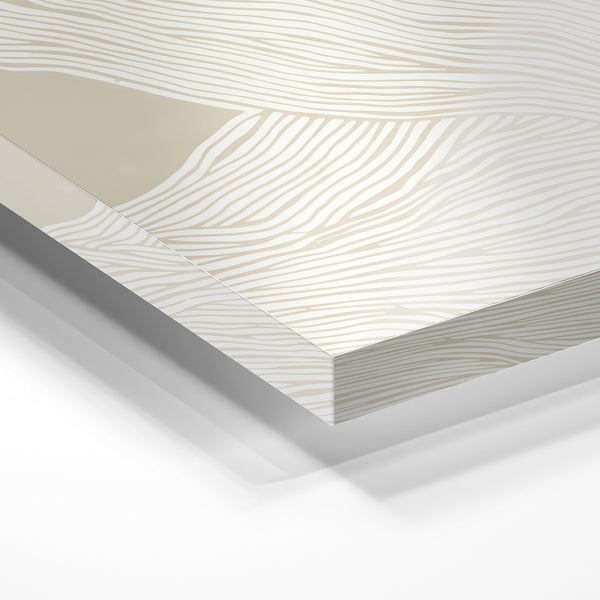 Formes ondulantes ligne art beige et blanc — Verre acrylique