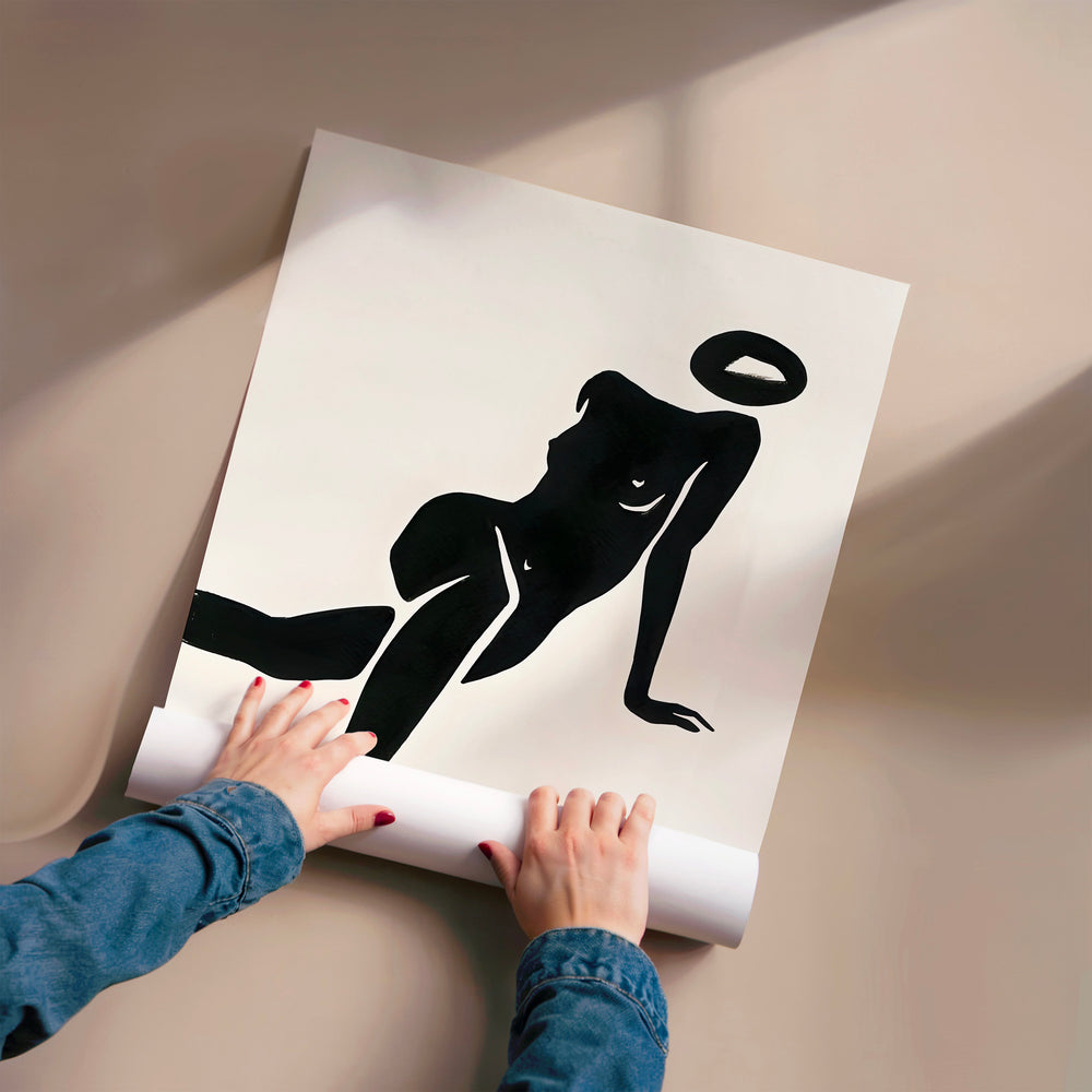 L'impression présentée en poster, sans encadrement, sur un mur neutre.
