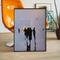 Le tableau accroché en situation dans un intérieur meublé.