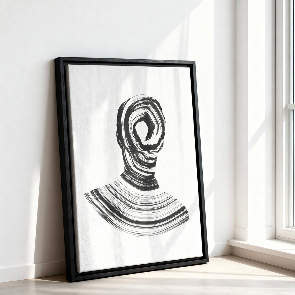 Le tableau accroché en situation dans un intérieur meublé.