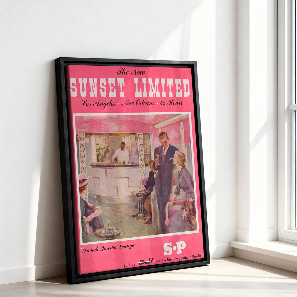 Le tableau accroché en situation dans un intérieur meublé.