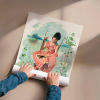 L'impression présentée en poster, sans encadrement, sur un mur neutre.