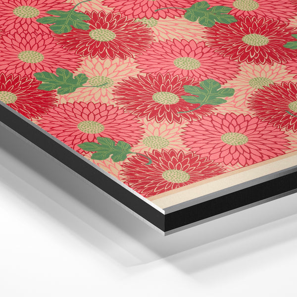 Gerberacées rouges et roses en motif répété — Aluminium Dibond