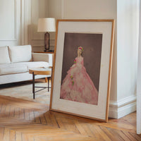 Le tableau accroché en situation dans un intérieur meublé.