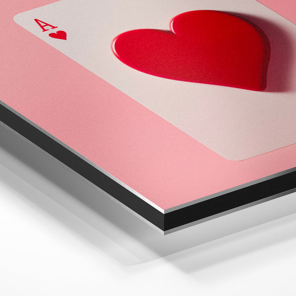 As de cœur rouge et rose - Pop art rétro — Aluminium Dibond