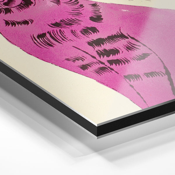 Chat violet pop art rétro – style grafique — Aluminium Dibond relief 3D