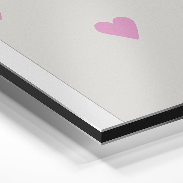 As de cœur rose et blanc, pop art minimaliste — Aluminium Dibond