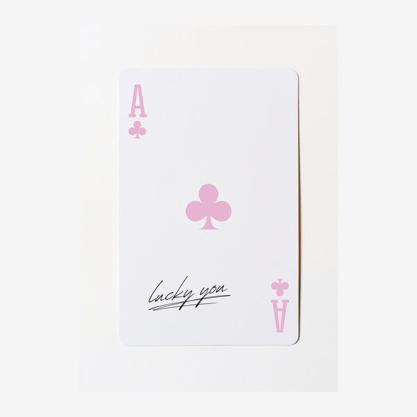 Carte Ace rose pop art rétro "Lucky You" — Toile sur châssis