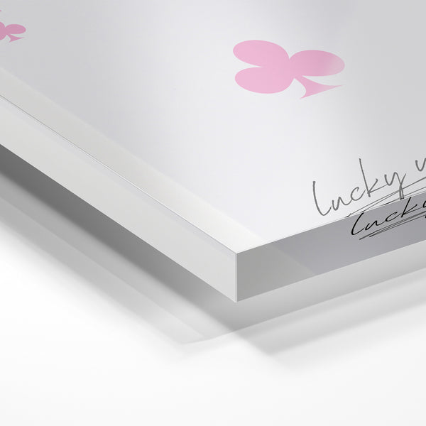 Carte Ace rose pop art rétro "Lucky You" — Verre acrylique