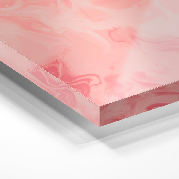 Affiche abstraite rose et corail, effet fluide — Verre acrylique