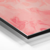 Gros plan de la matière : le tirage contrecollé sur aluminium Dibond mat, tranche visible.
