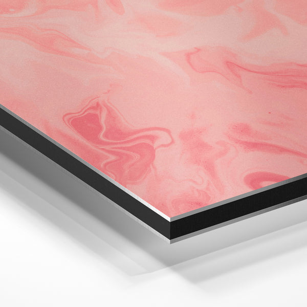 Affiche abstraite rose et corail, effet fluide — Aluminium Dibond