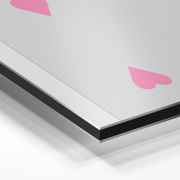 Quatre de Cœur rose pop art, doodle minimaliste — Aluminium Dibond