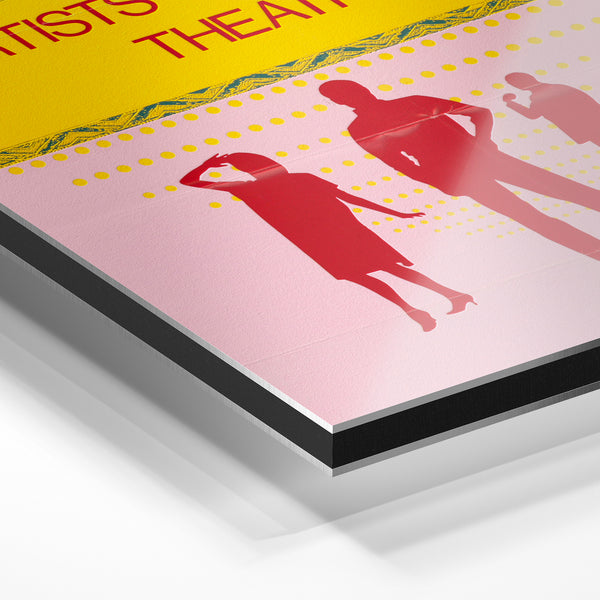 Affiche Artists Repertory Theatre rouge et or — Aluminium Dibond relief 3D