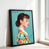 Le tableau accroché en situation dans un intérieur meublé.