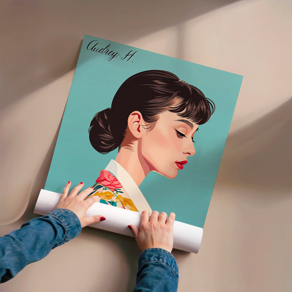 L'impression présentée en poster, sans encadrement, sur un mur neutre.