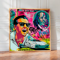L'impression présentée en poster, sans encadrement, sur un mur neutre.