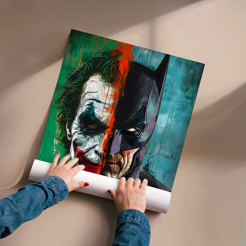 L'impression présentée en poster, sans encadrement, sur un mur neutre.