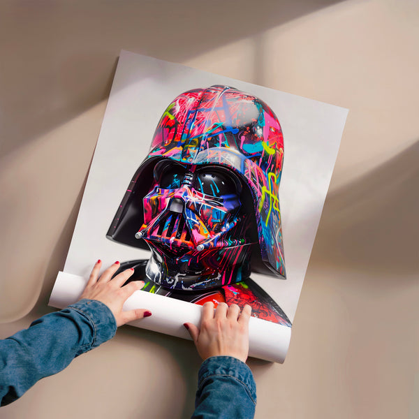 Darth Vader pop art couleurs fluo et néon — Poster HP mat