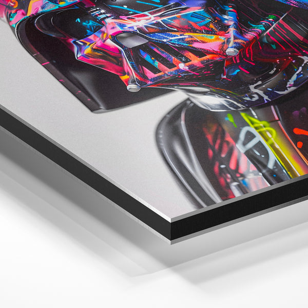 Darth Vader pop art couleurs fluo et néon — Aluminium Dibond