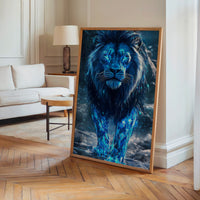Le tableau accroché en situation dans un intérieur meublé.