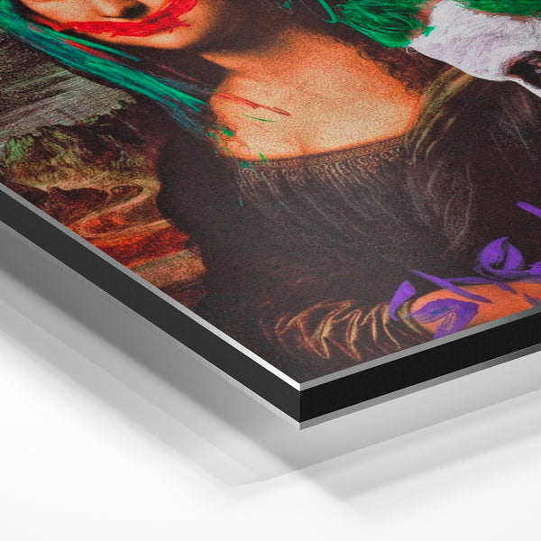 Portrait pop art noir et vert fluorescent — Aluminium Dibond