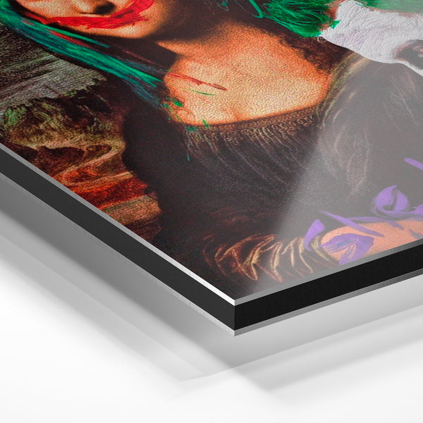Portrait pop art noir et vert fluorescent — Aluminium Dibond relief 3D