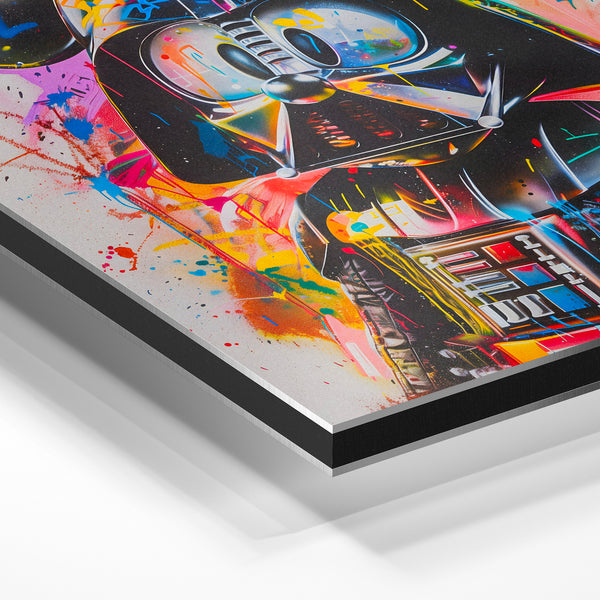 Guerrier urbain pop art, style street art coloré — Aluminium Dibond
