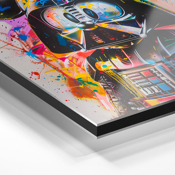 Guerrier urbain pop art, style street art coloré — Aluminium Dibond relief 3D