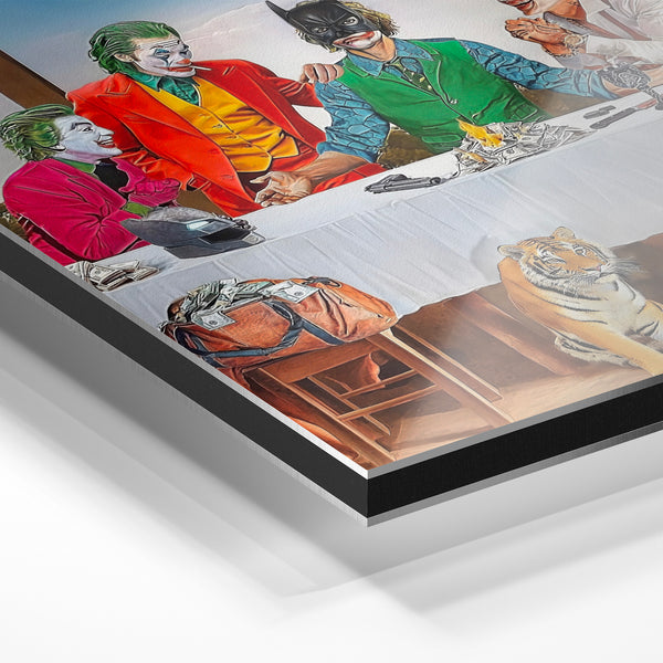 Réunion pop art avec cinq personnages colorés — Aluminium Dibond relief 3D