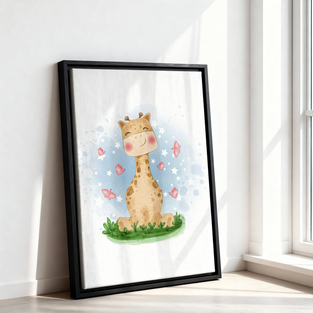 Le tableau accroché en situation dans un intérieur meublé.