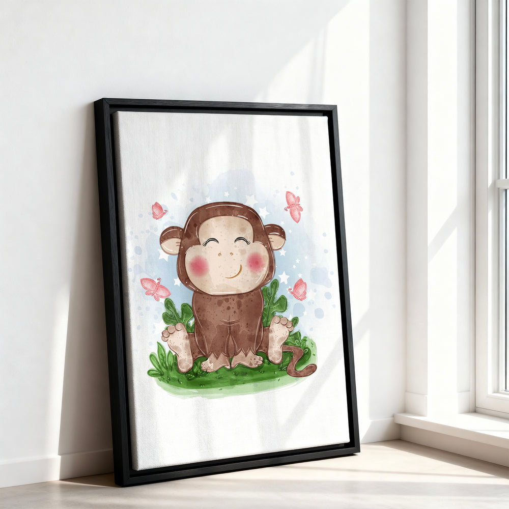 Le tableau accroché en situation dans un intérieur meublé.