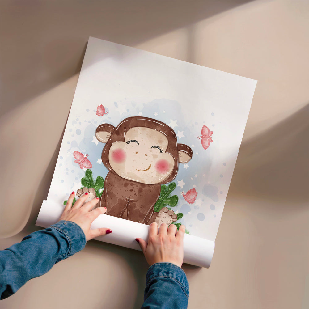 L'impression présentée en poster, sans encadrement, sur un mur neutre.