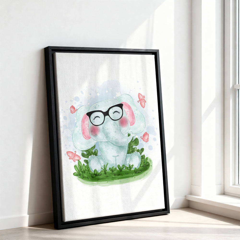 Le tableau accroché en situation dans un intérieur meublé.