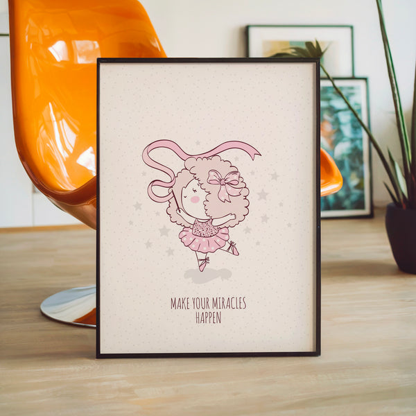 Fille à fleur rose et blanc, citation inspirante — Poster HP mat