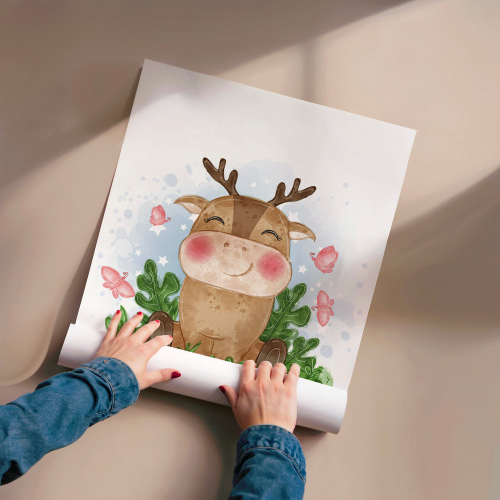 L'impression présentée en poster, sans encadrement, sur un mur neutre.