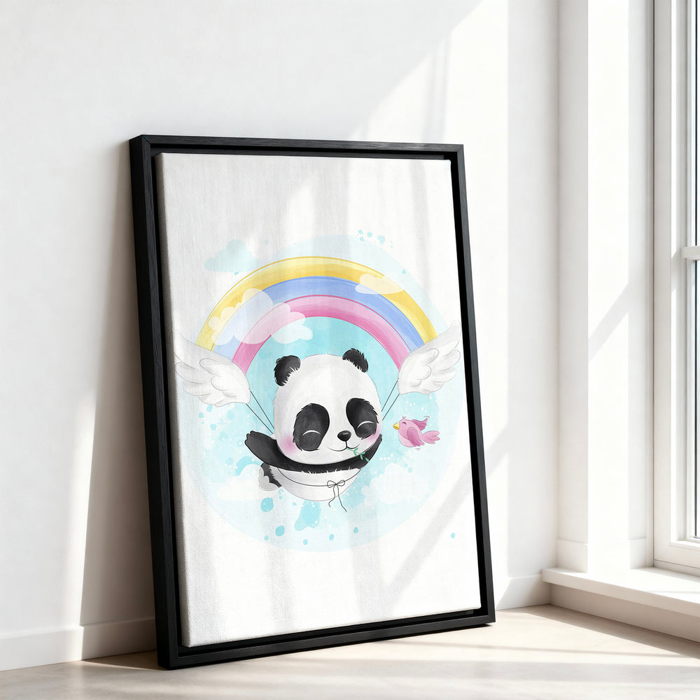 Le tableau accroché en situation dans un intérieur meublé.