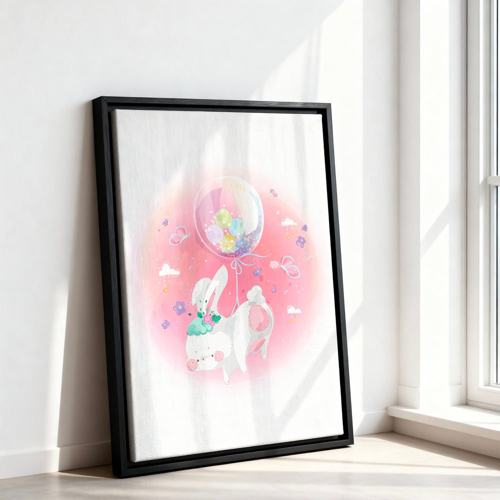 Le tableau accroché en situation dans un intérieur meublé.